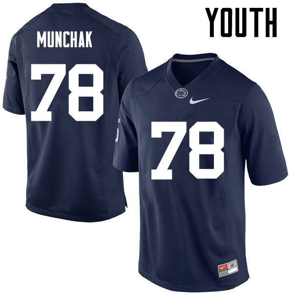NCAA Nike Youth Penn State Nittany Lions Mike Munchak #78 College Football Authentic Navy Stitched Jersey TJD5698TW